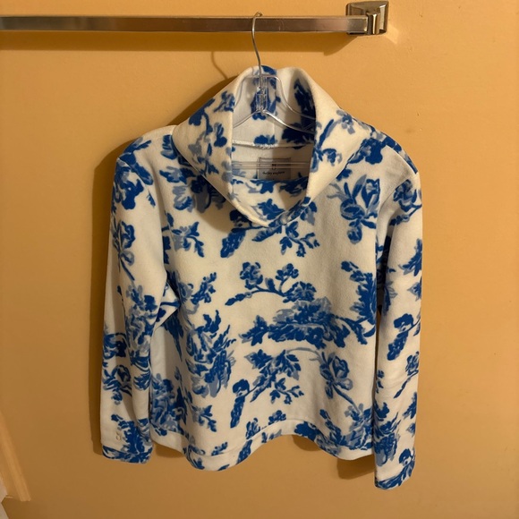 Dudley Stephens x Mestiza NY Juliet Fleece Turtleneck in Blue Toile Print - Picture 4 of 7
